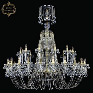 Подвесная люстра с хрустальными подвесками Art Classic 11.26 11.26.24+12.530.XL-148.Gd.B подсвечник с подвесками