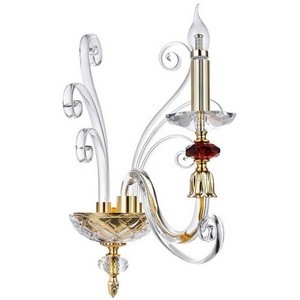 Бра Crystal Lux CATARINA CATARINA AP1 V2 GOLD/TRANSPARENT-COGNAC в виде свечи