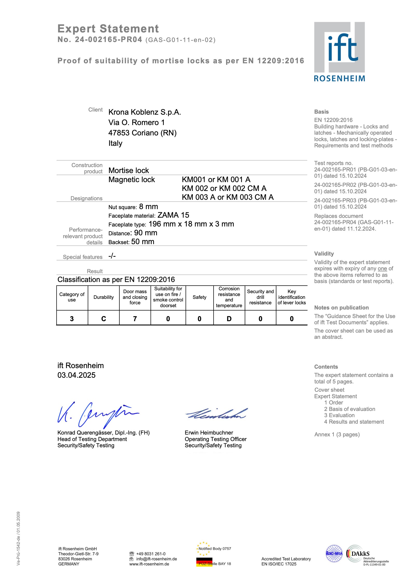 Замок межкомнатный магнитный KOBLENZ SPINOFF WC96 KM.003.CM.A.4.COV.BR с доводчиком BR бронза