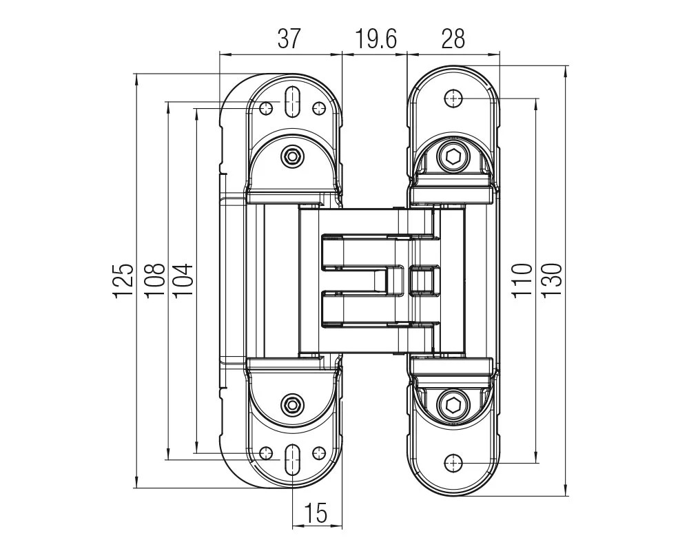 Скрытая петля Krona KOBLENZ KUBICA Hybrid K6360/45 COVER NS CM, матовый никель, нагрузка до 60 кг