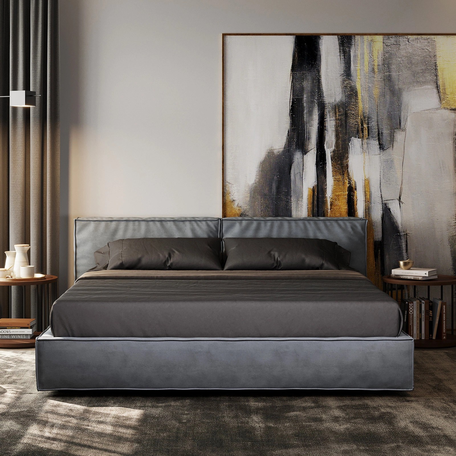 Кровать с решеткой Эмбер (Amber) отделка ткань Suede TL 517 кат.3 MDI.BD.SL.209